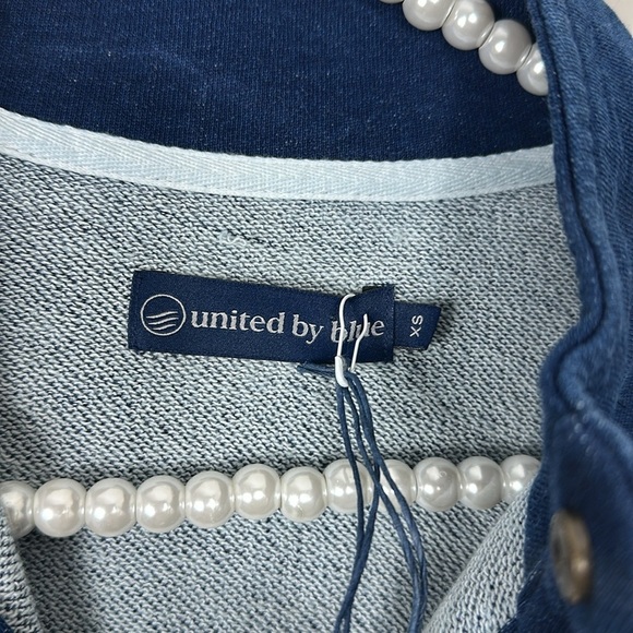 United By Blue Organic Indigo Terry Mini Blue Long-Sleeve Dress XS NWT - Picture 3 of 8